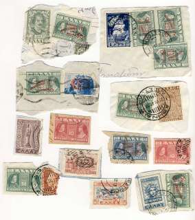   of Greece set of 165 CUT SQUARE post stamp stamps dated 1930s 1940s