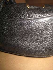 MICHAEL KORS Black Leather Hobo Drawstring Small Satchel Shoulder 