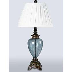 Aged Bronze with Crackled Glass Table Lamp  Overstock
