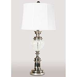 Crackle Glass/ Polished Silver Table Lamp  