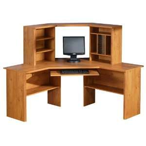  Country Pine Corner Computer Desk with Hutch Office 