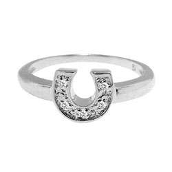 Sterling Silver Diamond Accent Horseshoe Ring (H I, I3)  Overstock 