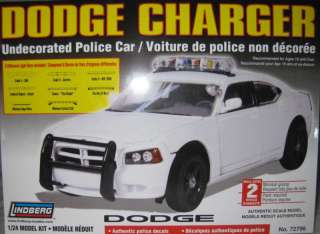 Lindberg 1/24 Dodge Charger Police Car Kit Blank White  