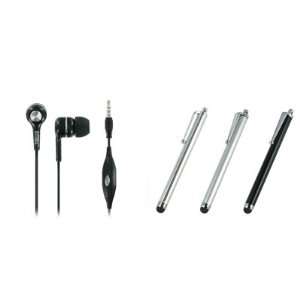  C395 3.5mm Stereo Hands Free Headset Headphones (Black) + 3 Pack 
