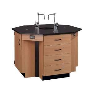   Octagon Island Table with Sink (Epoxy Top) 