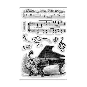  Stampendous Perfectly Clear Stamps Vintage Piano 