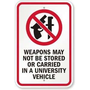 Weapons May not Be Stored Or Carried In a University 