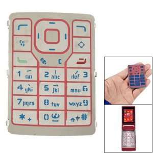  Silver Tone Red Keyboard Keypad Button for Nokia N76 Electronics