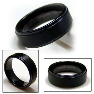  9mm Black Tungsten Mens Wedding Band Ring Jewelry