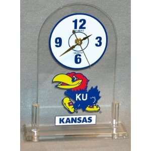 ZaMeks Kansas Jayhawks NCAA Licensed Desk Clock:  Sports 
