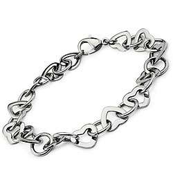 Stainless Steel Linked Hearts Bracelet  