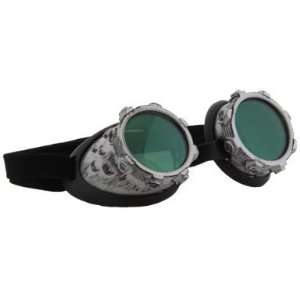  CyberSteam Silver Goggles with Green Lens 
