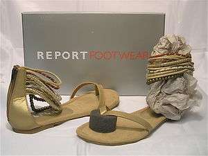 REPORT Womens Cyan Sandal   Gold   Multiple SZ NIB!   MSRP $66 