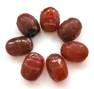 Super Group of Seven Antique/Ancient Phoenician Carnelian Scarab Seal 