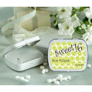 Wedding Favors Green Floral Pattern Sweet Sixteen Personalized Glossy 