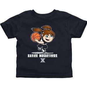 Xavier Musketeers Toddler Girls Basketball T Shirt   Navy Blue  