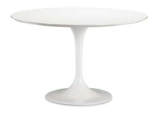 ZUO Glossy White Modern Pedestal Dining Table  