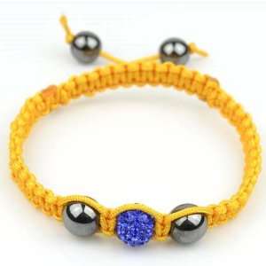   Cord Black Onyx Macrame Beaded Shamballa Ball Unisex Bracelet: Jewelry