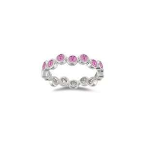  0.91 Cts Pink Sapphire Seven Stone Stack Band in 14K White 