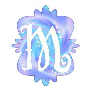  Large Mod Monogram Wall Mural   M in blue