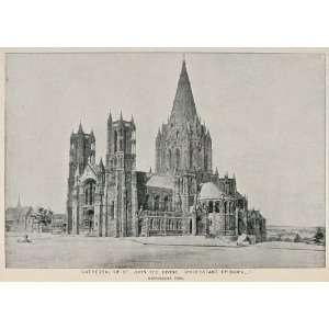  1893 Print Cathedral of St. John the Divine New York 