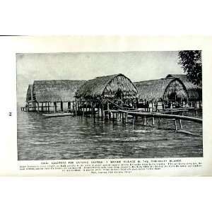  c1920 MARINE VILLAGE ADMIRALTY ISLANDS HOUSES SEA