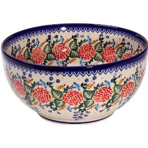   Blue Patterns with Red Rose Motif Bowl 23, 10 Cup