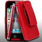 Red Back Case Cover & Swivel Belt Clip Holder For iPhone 4 4G 4S 