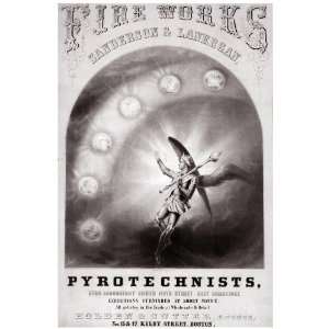 Fire works  Pyrotechnists Poster. Decor with Unusual images. Great 