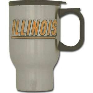Illinois Fighting Illini Stainless Steel Travel Mug:  