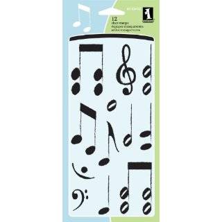   Music Eighth Note Inkadinkado Rubber Stamp With Wood Handle   Music