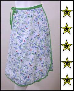 Preppy Vintage 80s Ladybug & Floral A Line Wrap Skirt  
