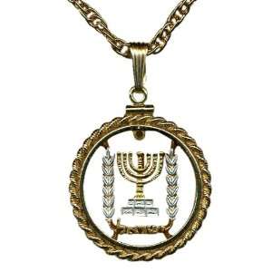 toned Nautical 24k Gold & Sterling Silver Cut Coin Jewelry   Israel 