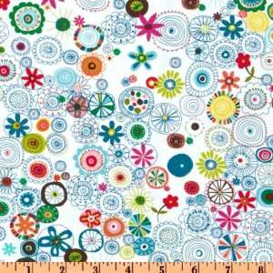  44 Wide Soul Garden Circles White Fabric By The Yard 