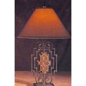  Glaze Old Copper Wrought Iron Table Lamp
