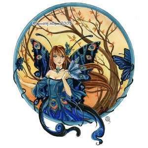  Peacock Fairy by Meredith Dillman 8x10 Ceramic Art Tile 
