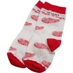  Detroit Red Wings Toddler White Allover Crew Socks Sports 