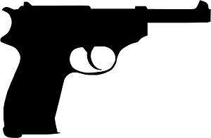 Walther P38 9MM WW2 Decal 3.75x5.75 choose color  