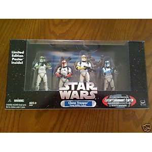  Star Wars Clone trooper 4 pack Colored exclusive w/battle 