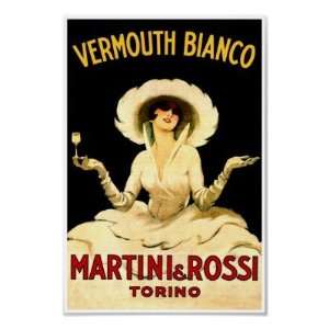   Martini Rossi Torino Vermouth Bianco Vintage Ad Print