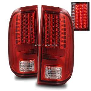 08 10 Ford F350 LED Tail Lights   Red Clear Automotive