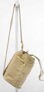 SALVATORE FERRAGAMO Tan Drawstring Shoulder Handbag  