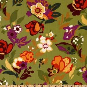  44 Wide Moda Rooftop Garden Tossed Florals Dill Fabric 
