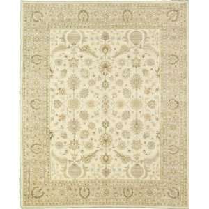 102 Ivory Hand Knotted Wool Ziegler Rug:  Home 