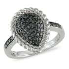 cttw Black Diamond Ring in Sterling Silver