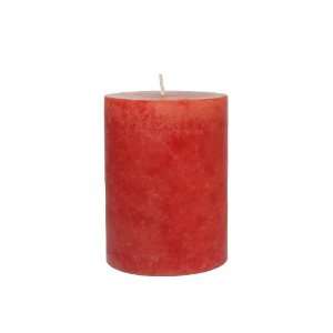  Set of 24 Mottled Pillar Candle 3 X 4, Red   Cranberry 