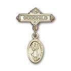   Filled Baby Badge with St. Christopher Charm and Badge Pin with Cross