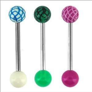 Ball with Web Design   316L Surgical Steel Barbell   14G (1.6mm)   5/8 