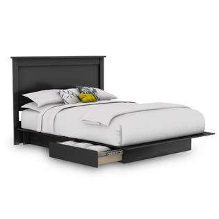 South Shore Vito FullQueen Platform Bed Headboard in Pure Black at 