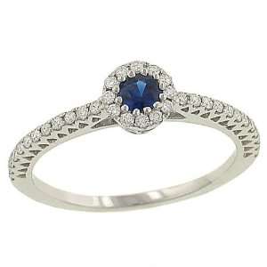    Ladies Pave Diamond(.21ct) and Blue Sapphire(.23ct) Rg Jewelry
